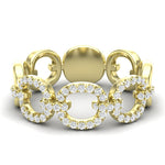 14k Gold Diamond Chain-link Ring Band - Abtin & Company 