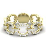14k Gold Diamond Chain-link Ring Band - Abtin & Company 