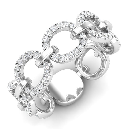 14k Gold Diamond Chain-link Ring Band - Abtin & Company 