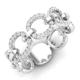 14k Gold Diamond Chain-link Ring Band - Abtin & Company 