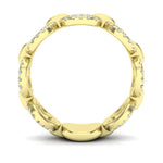 14k Gold Diamond Chain-link Ring Band - Abtin & Company 