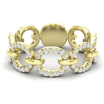 14k Gold Diamond Chain-link Ring Band - Abtin & Company 