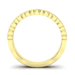 14k Gold Double Row Diamond Stackable Ring Wedding Band - Abtin & Company 