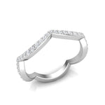 14k Gold Curved Diamond Stackable Ring Wedding Band - Abtin & Company 