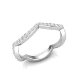 14k Gold Curved Diamond Stackable Ring Wedding Band - Abtin & Company 