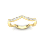14k Gold Curved Diamond Stackable Ring Wedding Band - Abtin & Company 