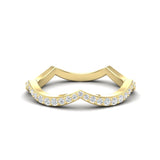 14k Gold Curved Diamond Stackable Ring Wedding Band - Abtin & Company 