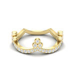 14k Gold Diamond Tiara Stackable Ring Wedding Band - Abtin & Company 