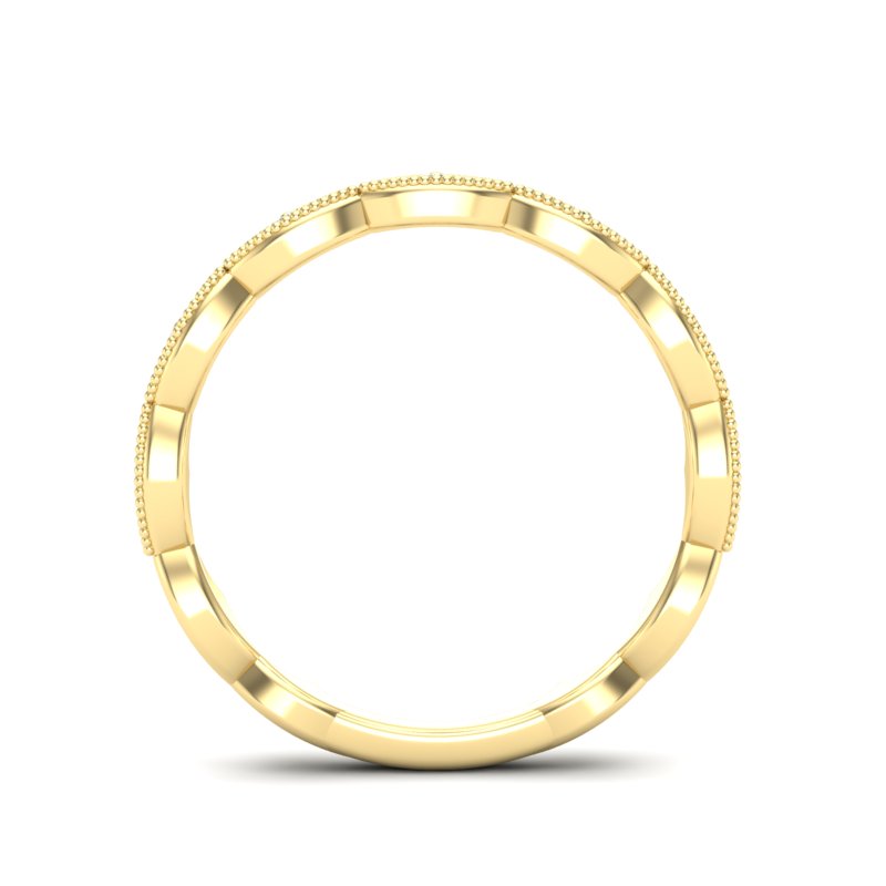 14k Gold Diamond Vintage Tiara Stackable Ring Wedding Band - Abtin & Company 