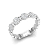 14k Gold Cluster Circular Mount Diamond Stackable Ring Wedding Band - Abtin & Company 
