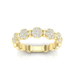 14k Gold Cluster Circular Mount Diamond Stackable Ring Wedding Band - Abtin & Company 