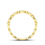 14k Gold Cluster Circular Mount Diamond Stackable Ring Wedding Band - Abtin & Company 