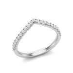 14k Gold Diamond Chevron Stackable Ring Wedding Band - Abtin & Company 