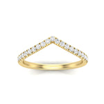 14k Gold Diamond Chevron Stackable Ring Wedding Band - Abtin & Company 