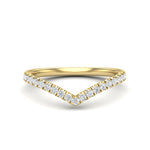 14k Gold Diamond Chevron Stackable Ring Wedding Band - Abtin & Company 