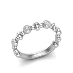 14k Gold Diamond Beaded Milgrain Bezel Stackable Ring Wedding Band - Abtin & Company 