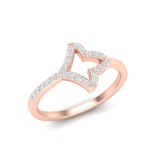 14k Gold Ivy leaf Diamond Ring - Abtin & Company 