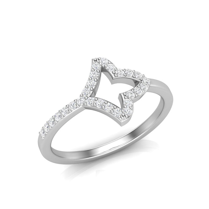 14k Gold Ivy leaf Diamond Ring - Abtin & Company 