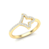 14k Gold Ivy leaf Diamond Ring - Abtin & Company 