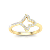 14k Gold Ivy leaf Diamond Ring - Abtin & Company 