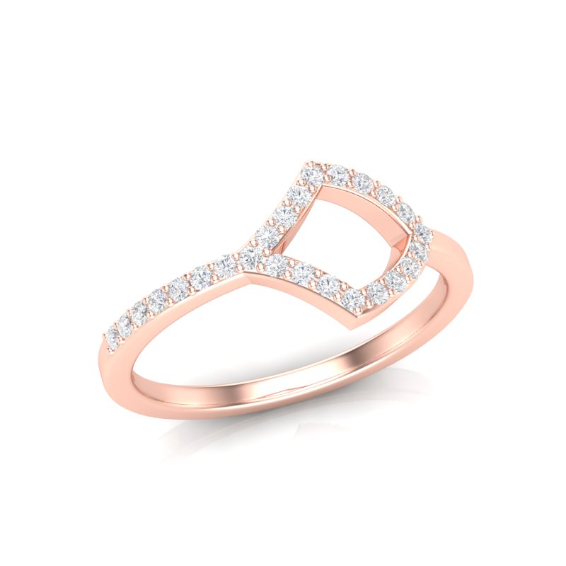 14k Gold Geometric Shape Diamond Ring - Abtin & Company 