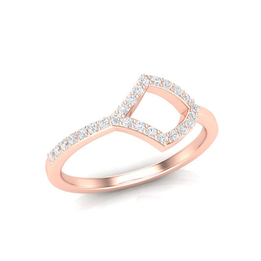 14k Gold Geometric Shape Diamond Ring - Abtin & Company 