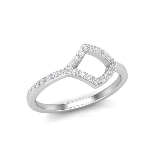 14k Gold Geometric Shape Diamond Ring - Abtin & Company 