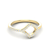 14k Gold Geometric Shape Diamond Ring - Abtin & Company 