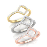 14k Gold Geometric Shape Diamond Ring - Abtin & Company 