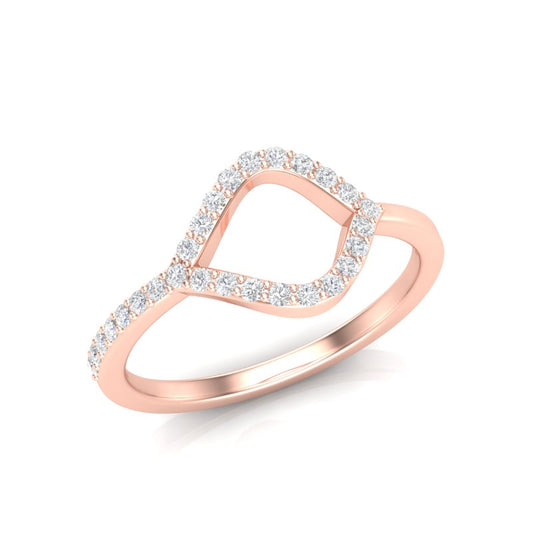14k Gold Open Teardrop Diamond Fashion Ring - Abtin & Company 