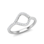 14k Gold Open Teardrop Diamond Fashion Ring - Abtin & Company 
