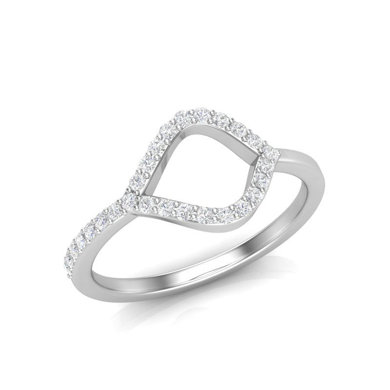 14k Gold Open Teardrop Diamond Fashion Ring - Abtin & Company 