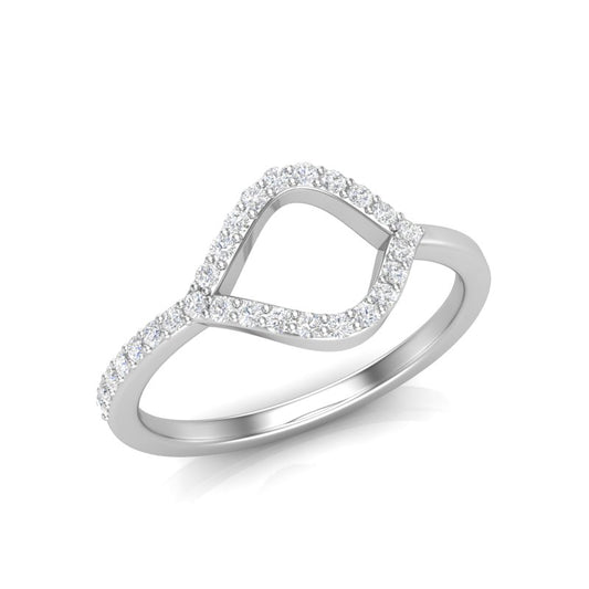 14k Gold Open Teardrop Diamond Fashion Ring - Abtin & Company 