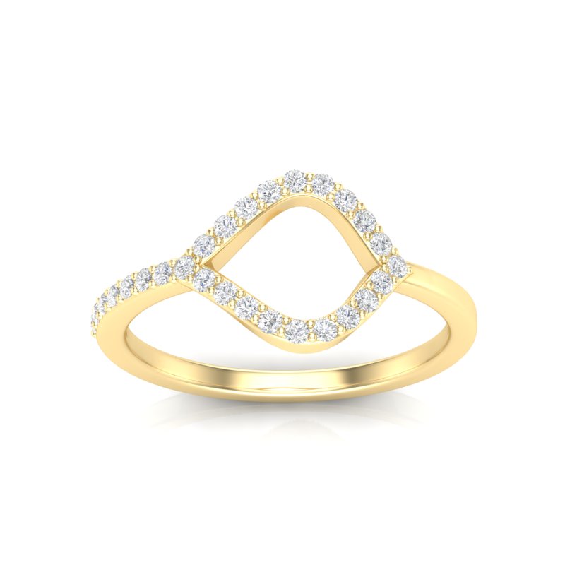 14k Gold Open Teardrop Diamond Fashion Ring - Abtin & Company 