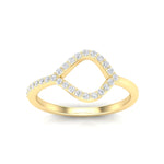 14k Gold Open Teardrop Diamond Fashion Ring - Abtin & Company 
