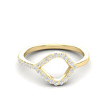 14k Gold Open Teardrop Diamond Fashion Ring - Abtin & Company 
