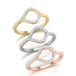14k Gold Open Teardrop Diamond Fashion Ring - Abtin & Company 