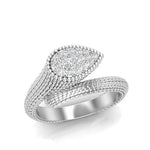 14k Gold Diamond Boheme Tear-drop Ring - Abtin & Company 