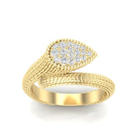 14k Gold Diamond Boheme Tear-drop Ring - Abtin & Company 