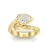 14k Gold Diamond Boheme Tear-drop Ring - Abtin & Company 