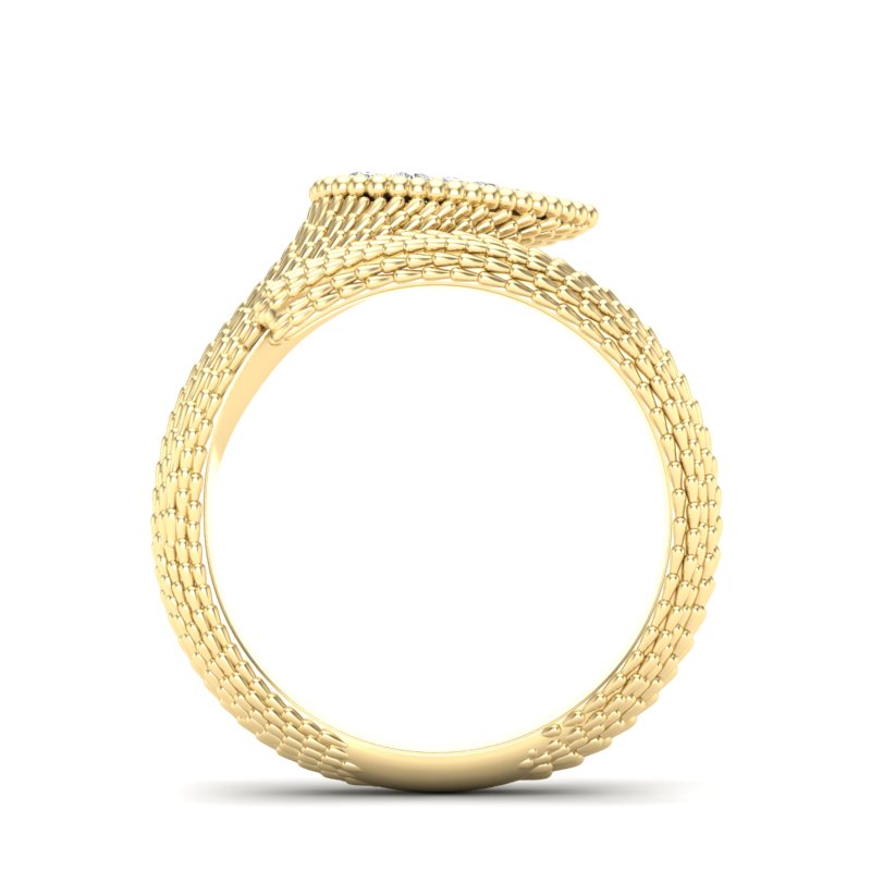 14k Gold Diamond Boheme Tear-drop Ring - Abtin & Company 