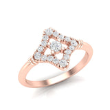 14k Gold Floral Rhombus Diamond Engagement Ring - Abtin & Company 