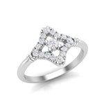 14k Gold Floral Rhombus Diamond Engagement Ring - Abtin & Company 
