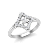 14k Gold Floral Rhombus Diamond Engagement Ring - Abtin & Company 