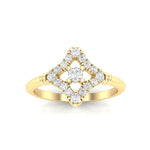 14k Gold Floral Rhombus Diamond Engagement Ring - Abtin & Company 