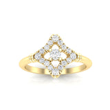 14k Gold Floral Rhombus Diamond Engagement Ring - Abtin & Company 