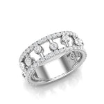 14k Gold floating Diamond Stackable Band - Abtin & Company 