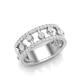 14k Gold floating Diamond Stackable Band - Abtin & Company 