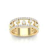 14k Gold floating Diamond Stackable Band - Abtin & Company 