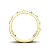14k Gold floating Diamond Stackable Band - Abtin & Company 